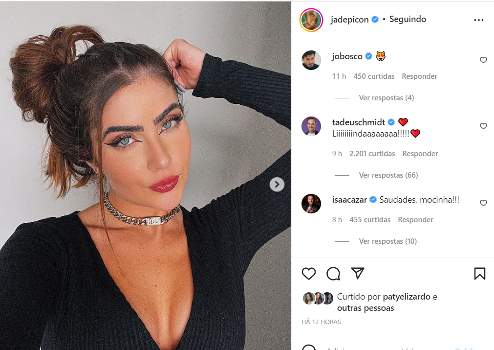 Tadeu Schmidt comenta em foto de Jade Picon