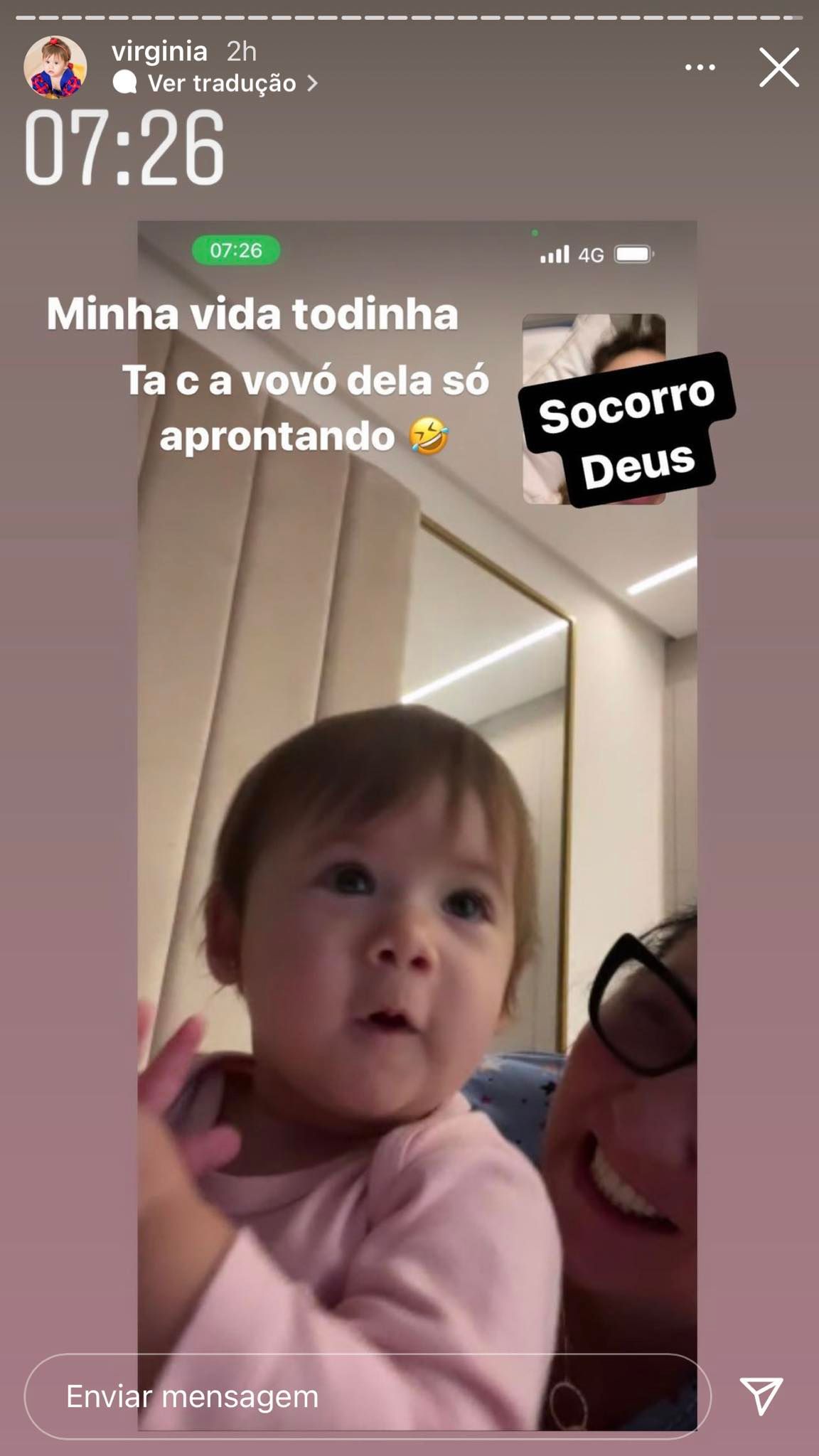 Virginia Fonseca mostra conversa com a filha