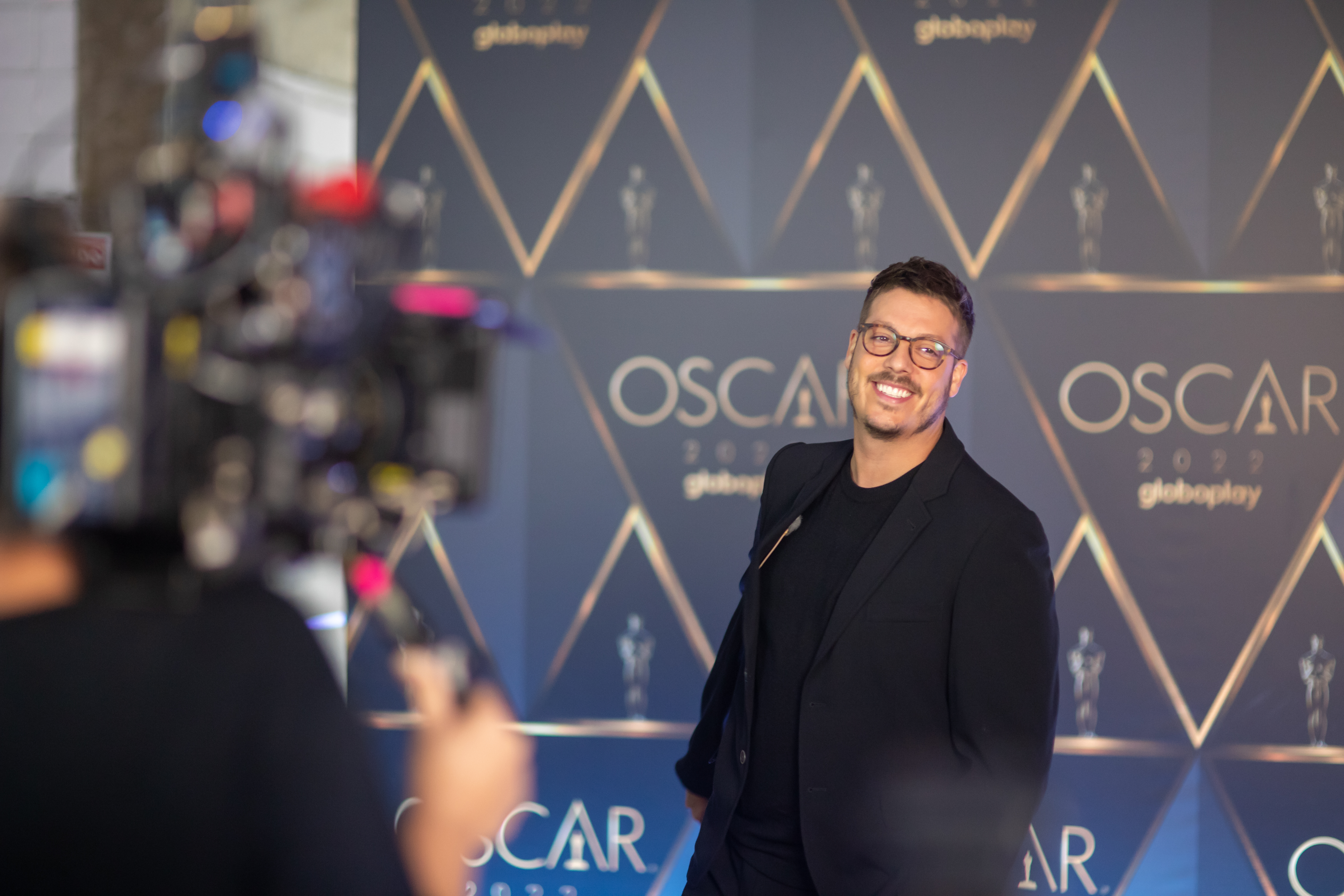 Fábio Porchat na cobertura do Oscar pela Globoplay