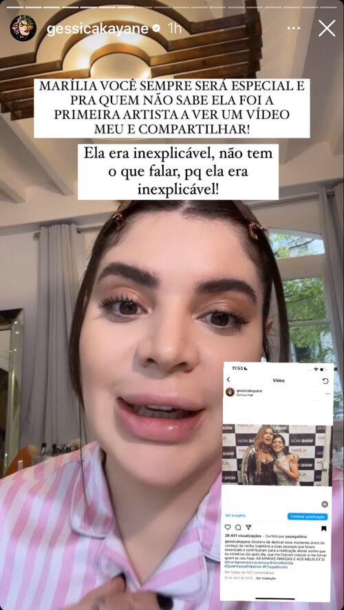 “Foi a primeira artista que viu um vídeo meu, compartilhou e me convidou para o show dela. Nem sei explicar”. 