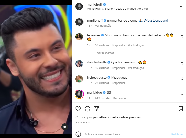 Maria Lina Deggan comenta post de Murilo Huff