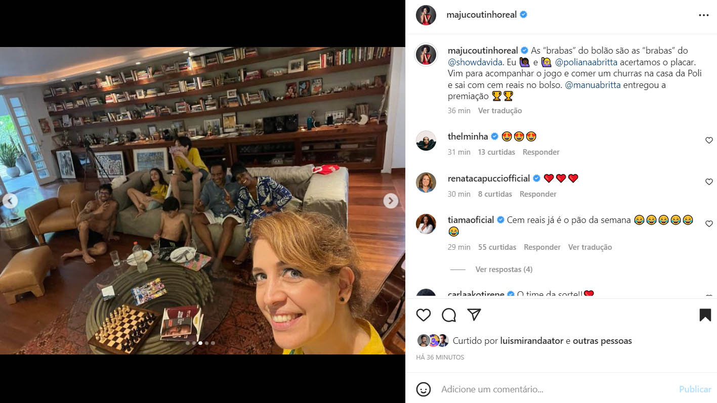 Poliana Abritta mostra a decoração de sua sala de estar em nova foto