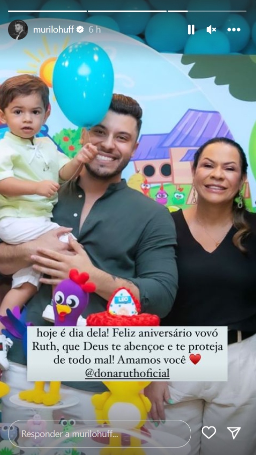 Murilo Huff deseja parabéns para Dona Ruth - Créditos: Reprodução / Instagram