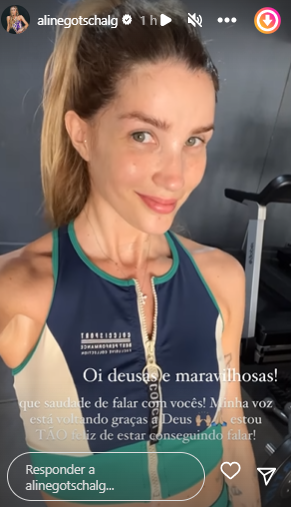 Aline Gotschalg comemora volta de sua fala