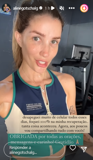 Aline Gotschalg comemora volta de sua fala