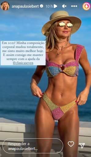 Ana Paula Siebert mostra mudanças no corpo após 7 anos