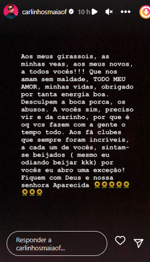 Carlinhos Maia comenta sobre fãs passando mal após fim de seu casamento