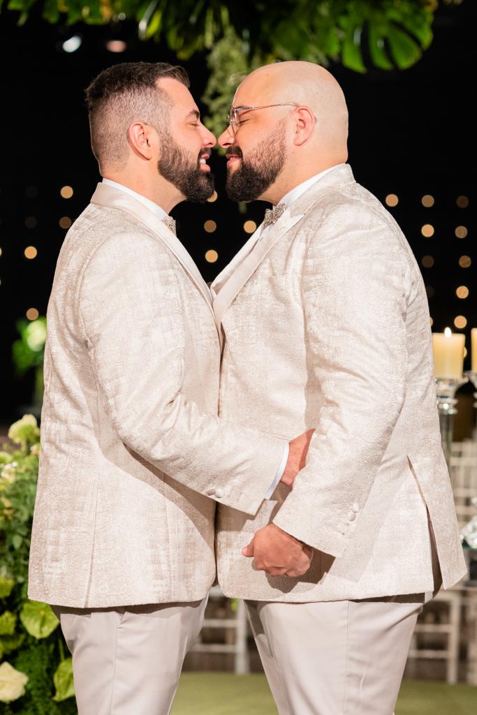 Bolo de casamento de Fernando Poli e Tiago Abravanel em São Paulo