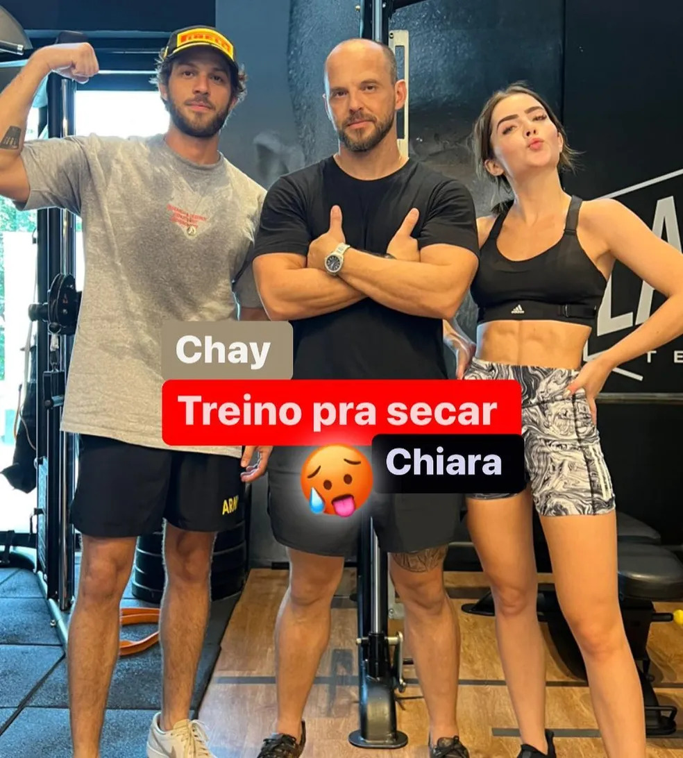 Chay Suede e Jade Picon treinam juntos