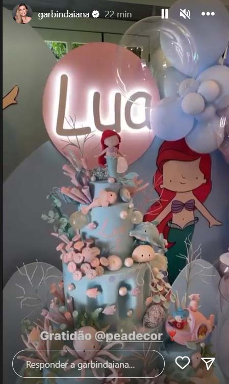 Festa de aniversário de Lua, filha de Tiago Leifert e Daiana Garbin