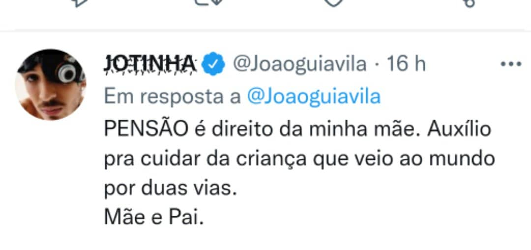 João Guilherme fala de pensão