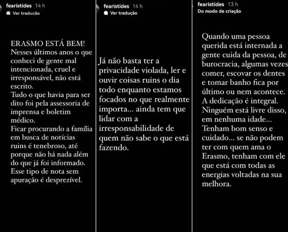 Fernanda Passos, mulher de Erasmo Carlos, repudia boatos de morte do cantor