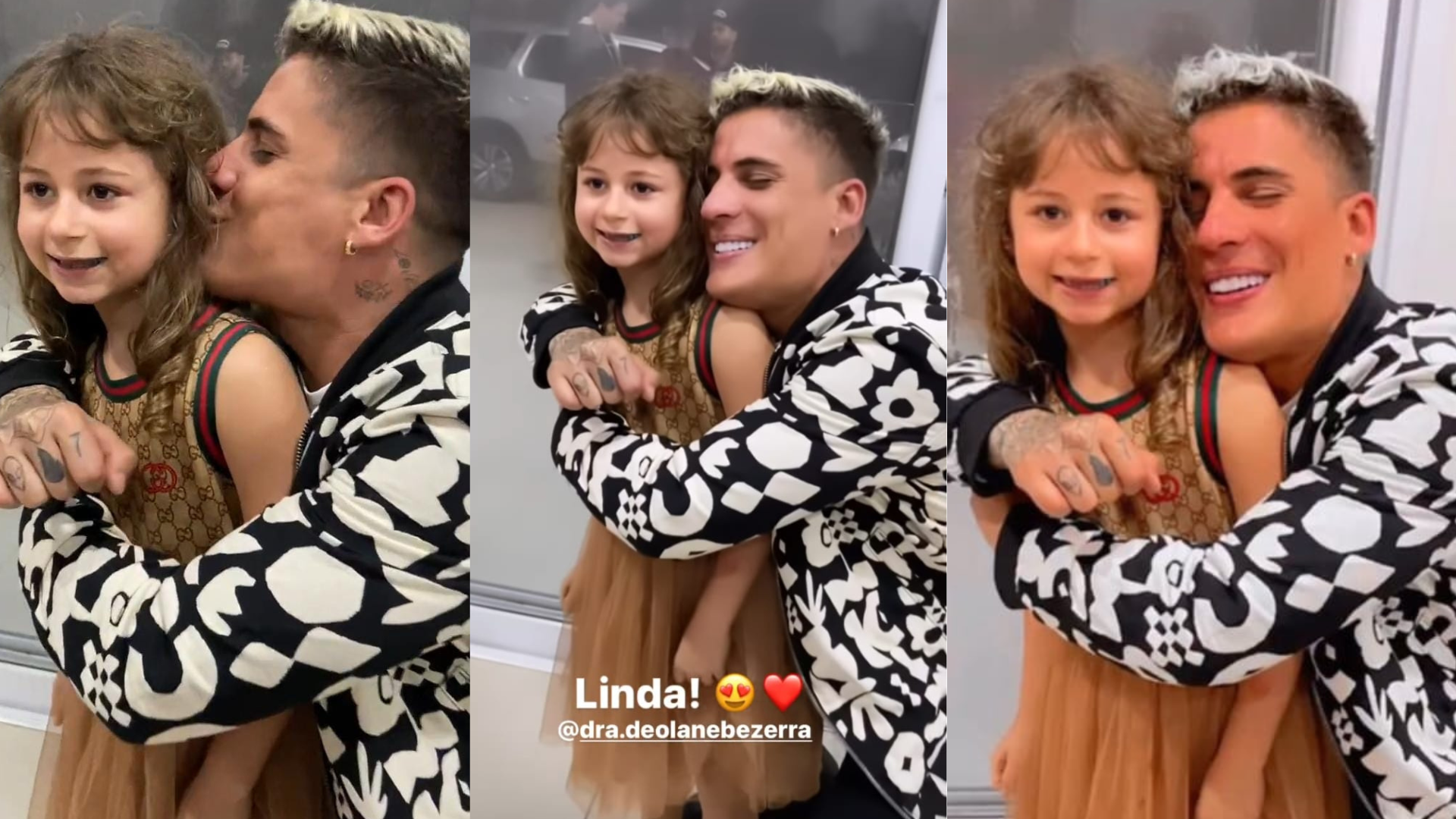 Tiago Ramos conhece Valentina, filha de Deolane