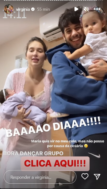 Virginia Fonseca aparece com as duas filhas e o marido