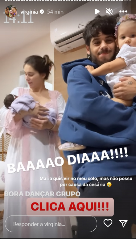 Virginia Fonseca aparece com as duas filhas e o marido