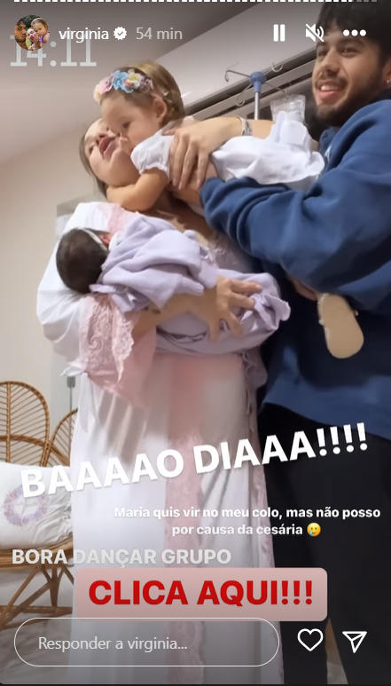 Virginia Fonseca aparece com as duas filhas e o marido