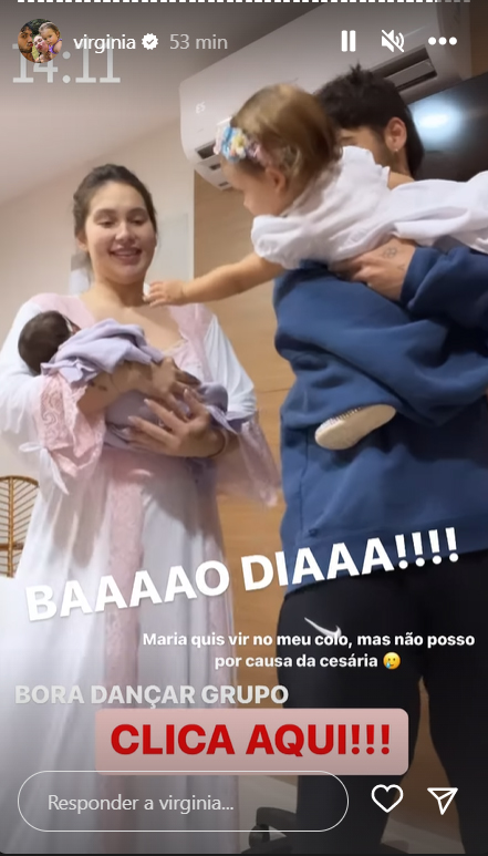 Virginia Fonseca aparece com as duas filhas e o marido