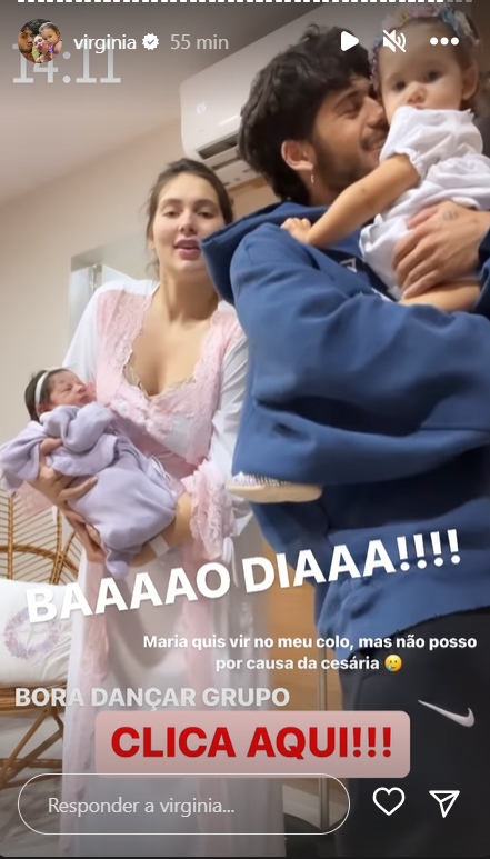 Virginia Fonseca aparece com as duas filhas e o marido