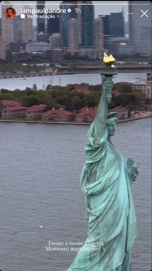 O atleta sobrevoou alguns pontos turísticos importantes da cidade americana como a Estátua da Liberdade e o Central Park. 