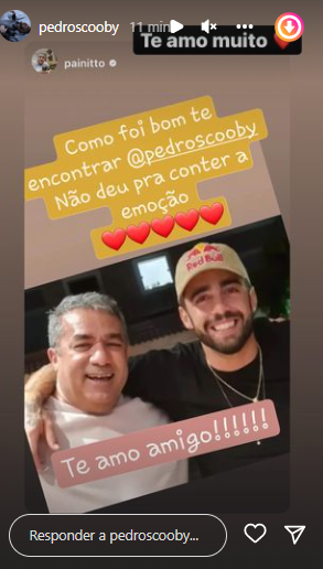 Pedro Scooby em encontro com pai de Anitta