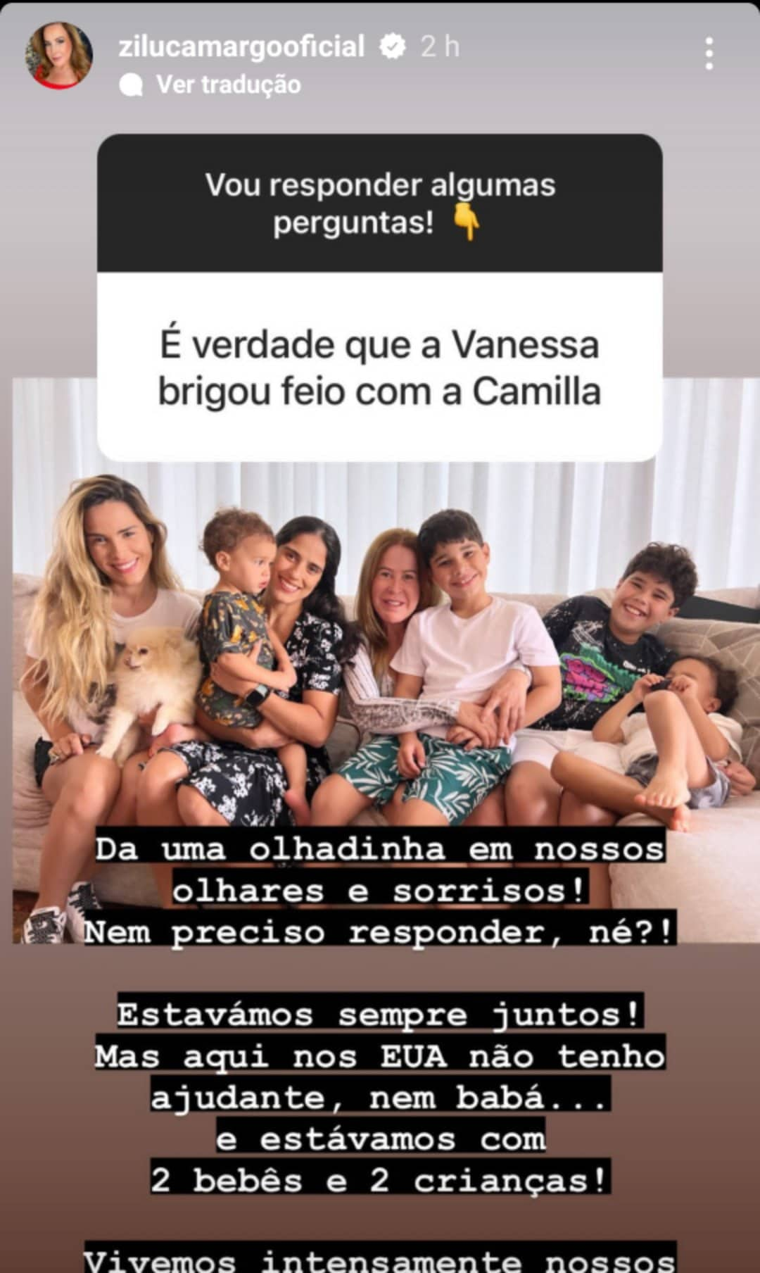 Zilu Camargo fala sobre as filhas