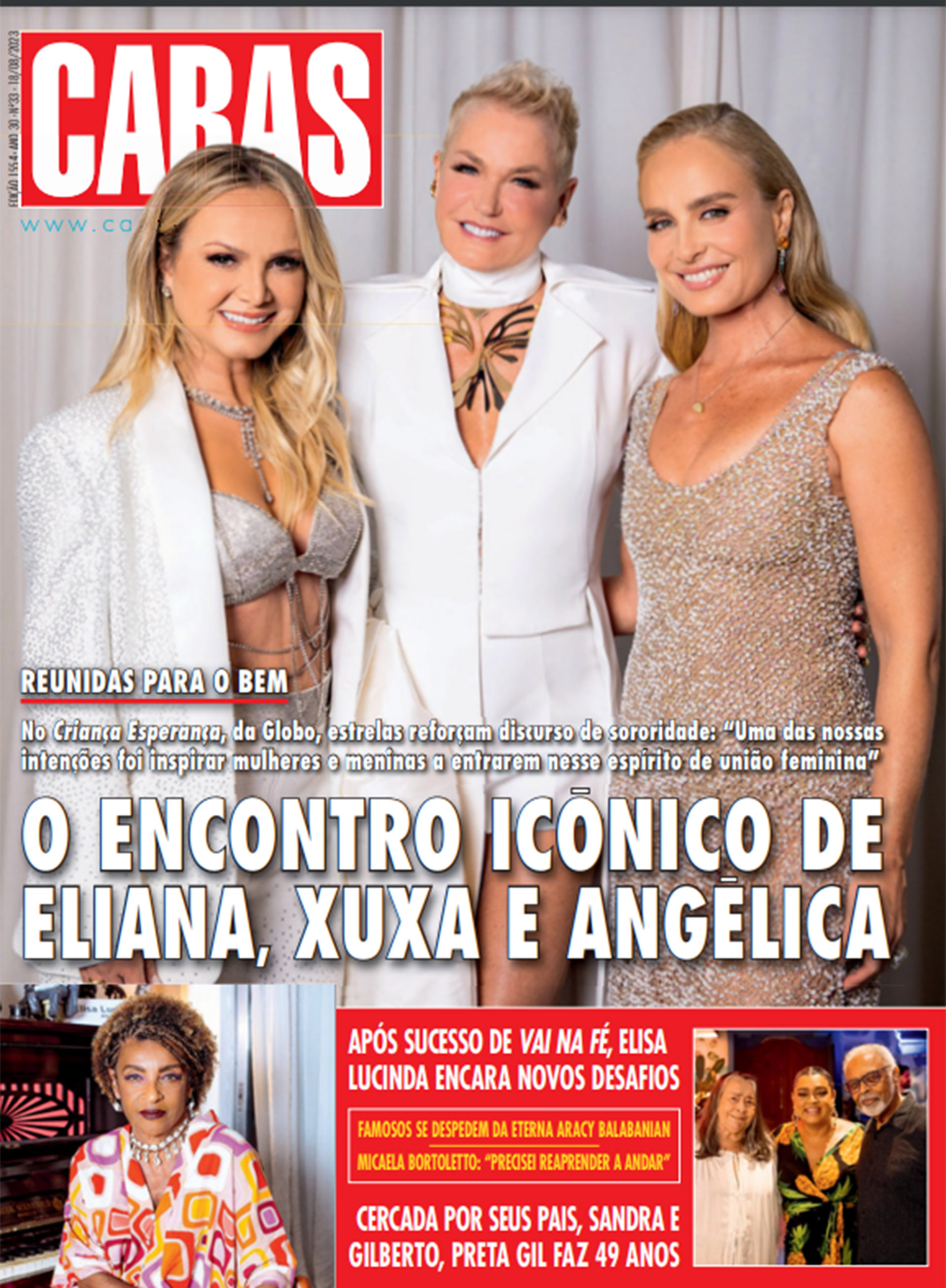 Capas de CARAS com Eliana, Xuxa e Angélica