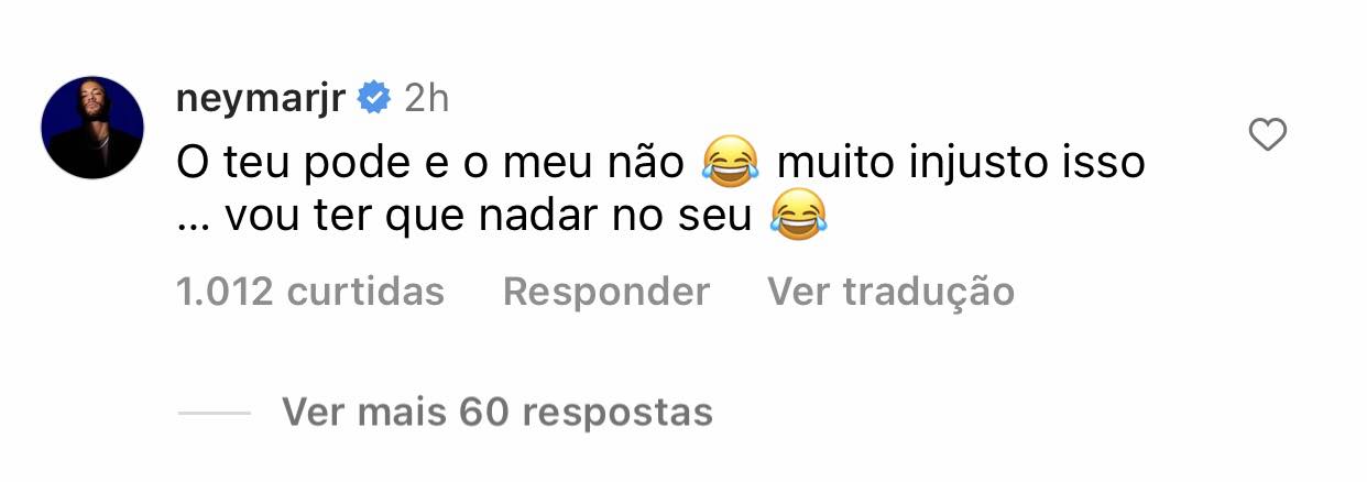 Comentário de Neymar Jr