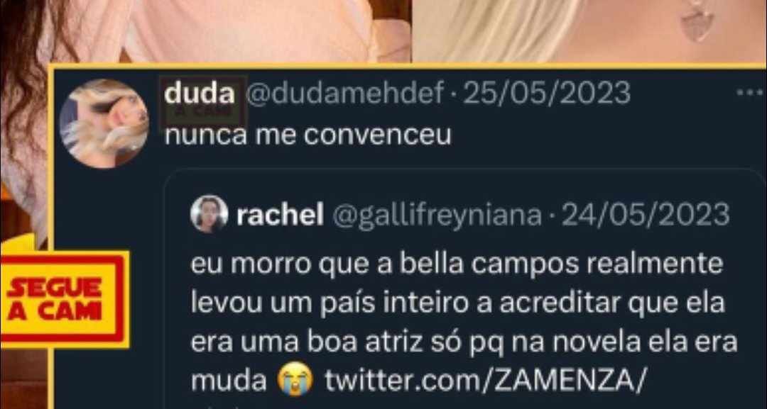 Duda Mehdef critica atuação de Bella Campos