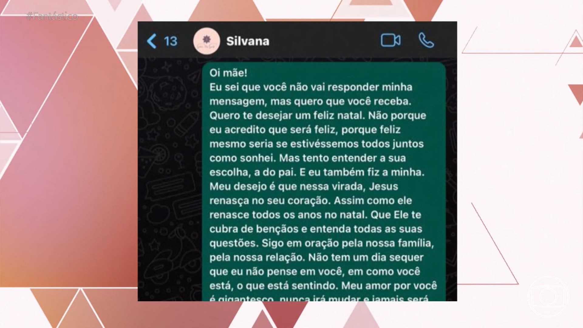 Larissa Manoela exibe print de conversa com a mãe no Natal