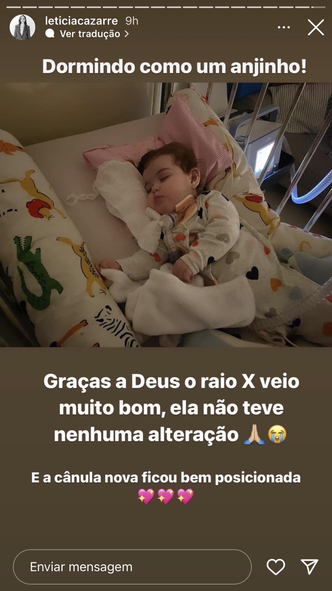 Esposa de Juliano Cazarré revela susto com a filha