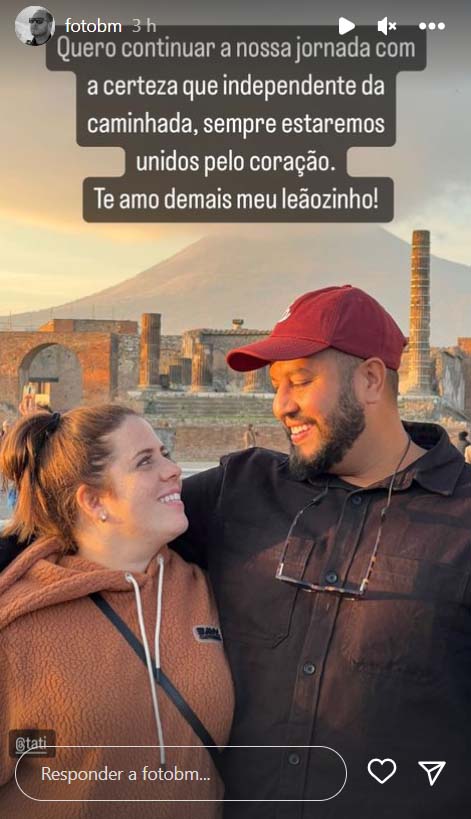 Post do marido de Tati Machado