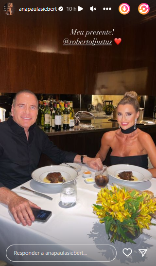 Ana Paula Siebert celebra 35 anos com Roberto Justus