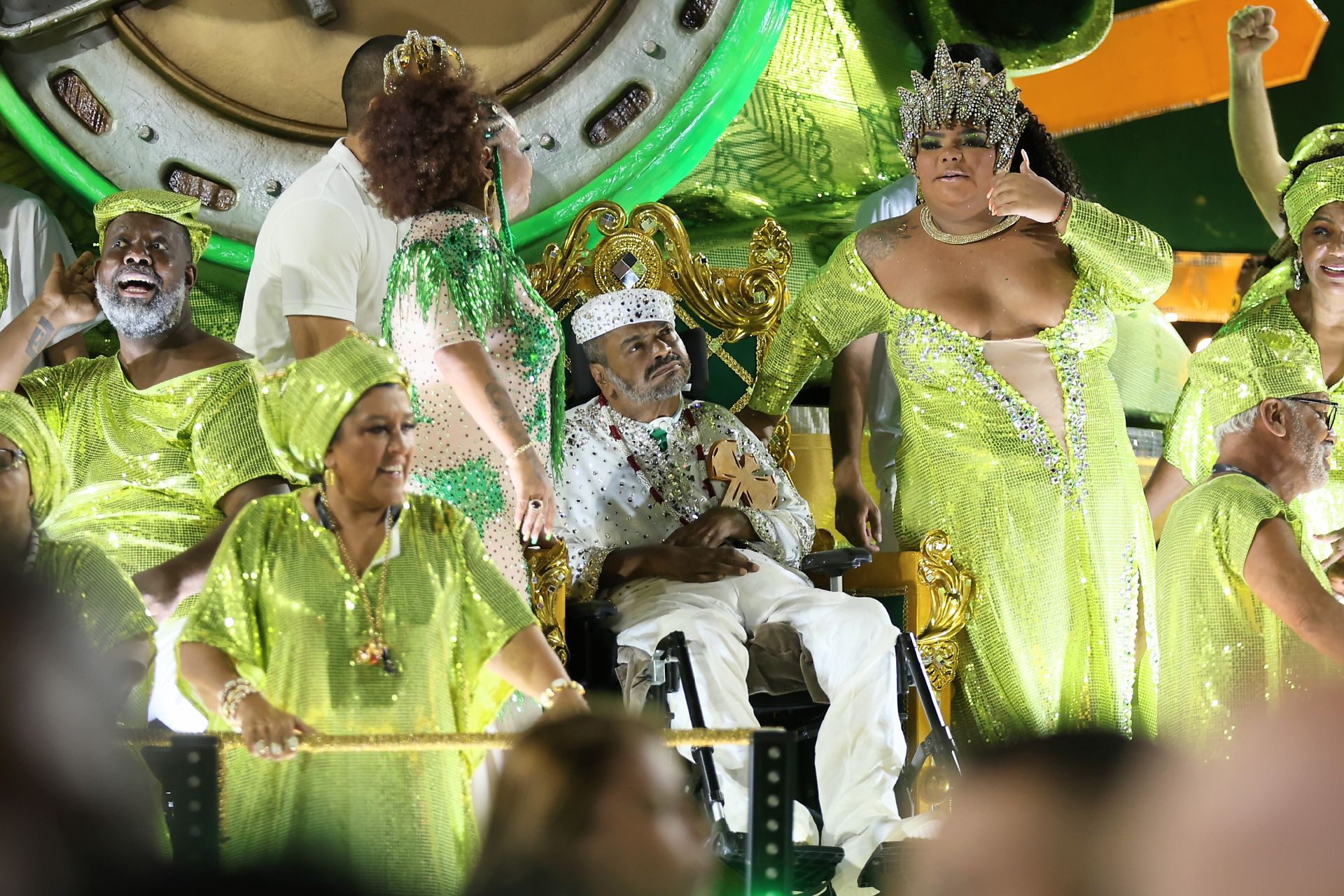 Arlindo Cruz no desfile da Império Serrano