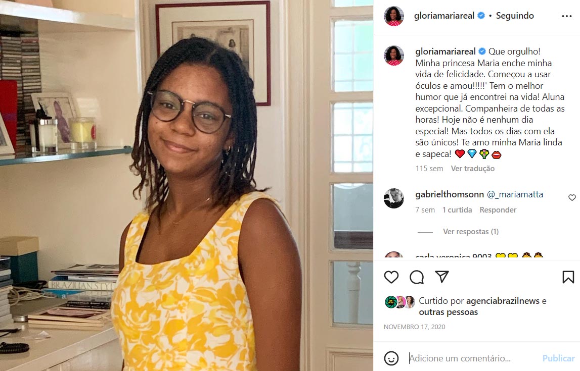 Glória Maria registrou o crescimento das filhas, Maria e Laura, nas redes sociais