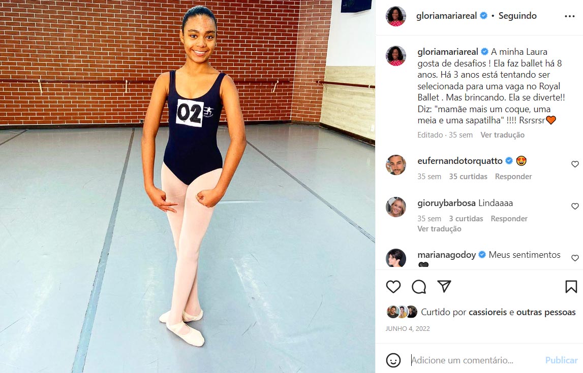 Glória Maria registrou o crescimento das filhas, Maria e Laura, nas redes sociais