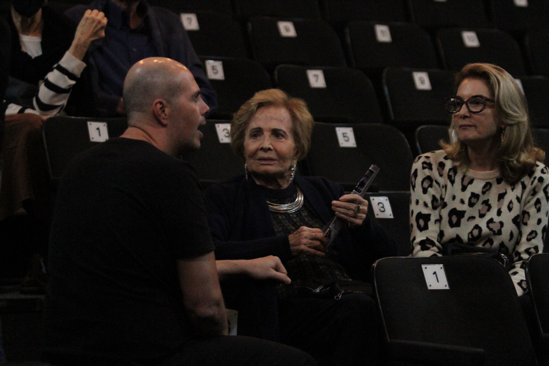 Gloria Menezes é vista de cadeira de rodas em ida ao teatro