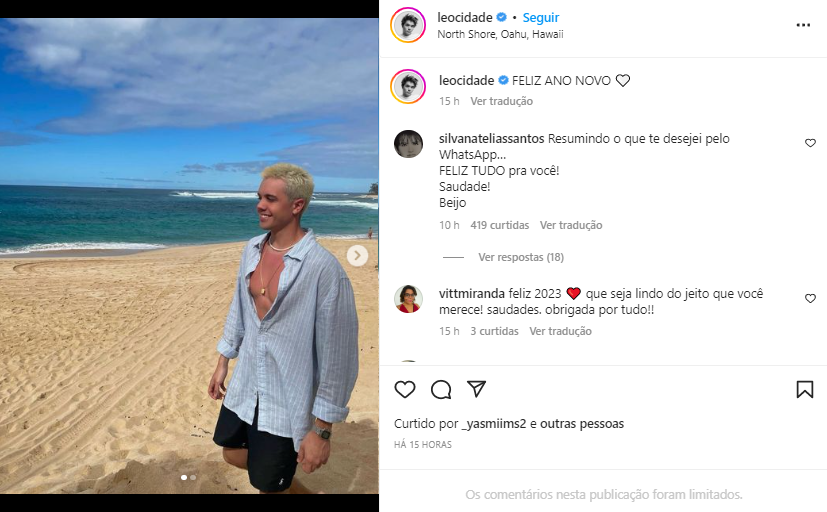 Mãe de Larissa Manoela deixa comentário em foto do ex-namorado da filha