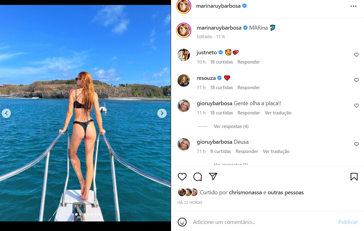 Marina Ruy Barbosa mostra as fotos das férias