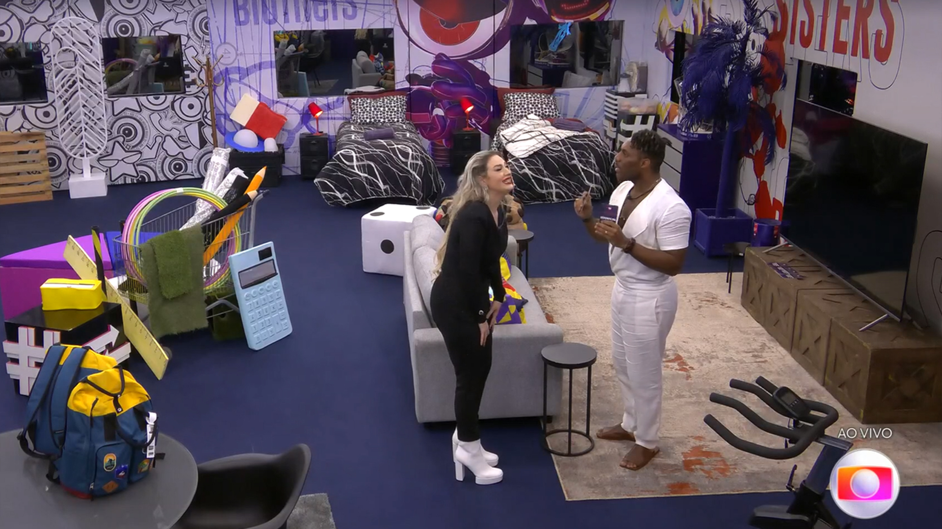 Marilia e Fred Nicácio no quarto secreto do BBB 23