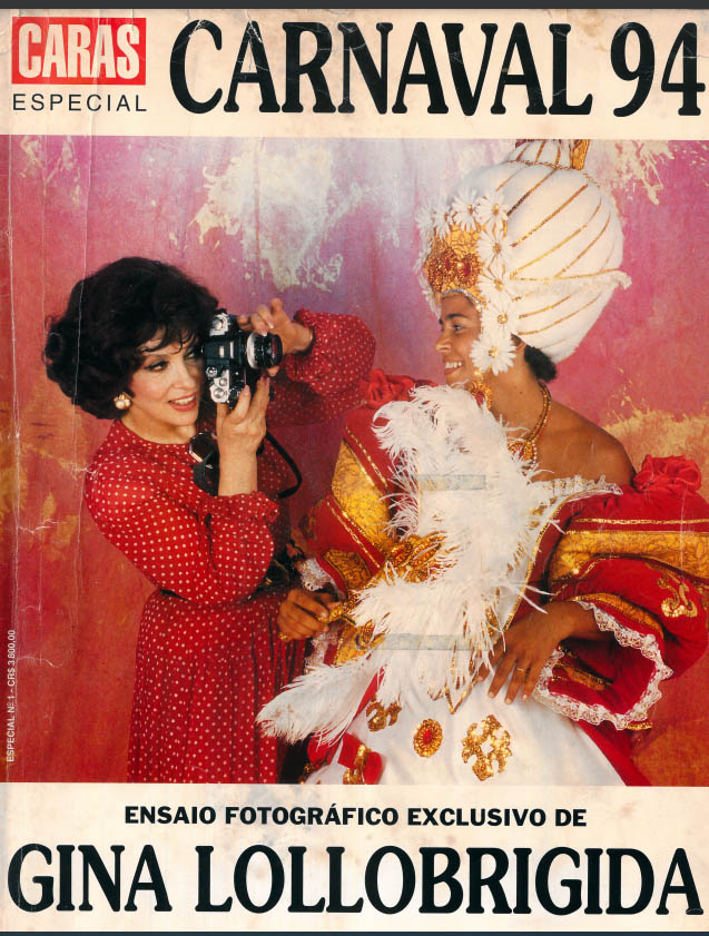 Gina Lollobrigida fez fotos no carnaval do Rio de Janeiro