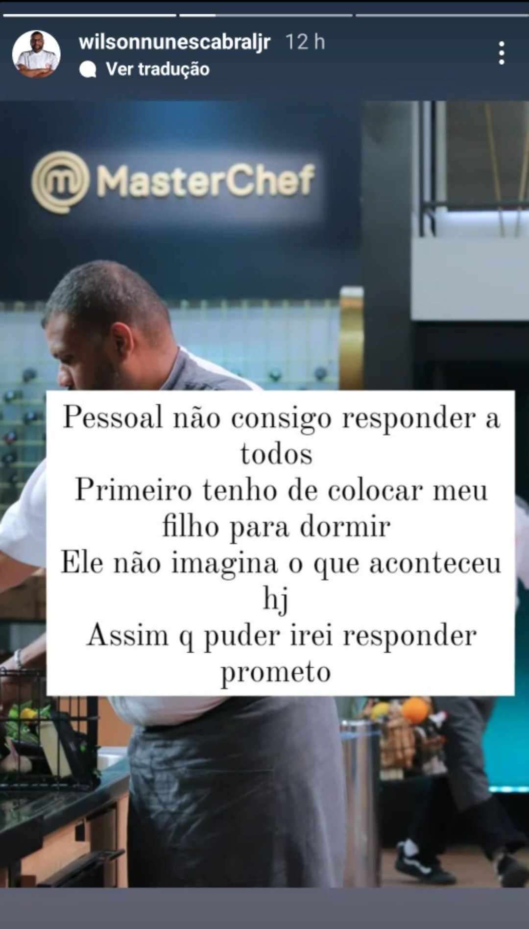 Esposa ex-semifinalista masterchef profissionais se pronuncia