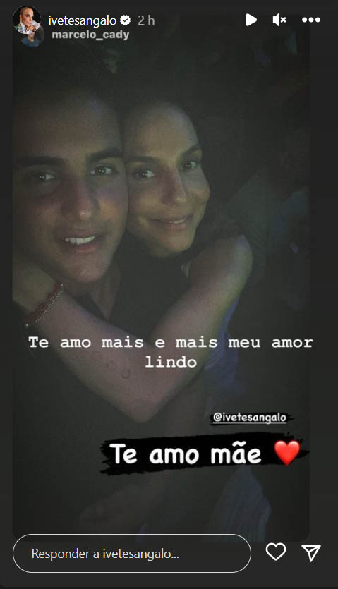 Ivete Sangalo exibe foto com o filho, Marcelo