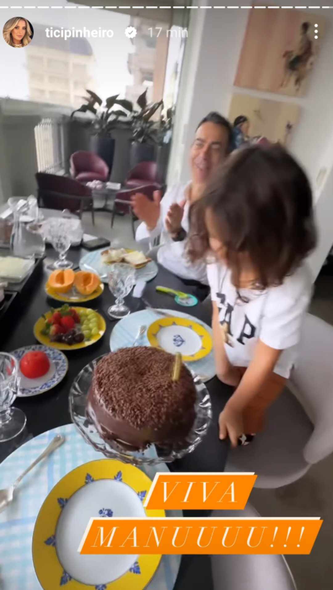 Ticiane Pinheiro e César Tralli comemoram aniversário Manuella