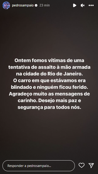 Pedro Sampaio sofre tentativa de assalto