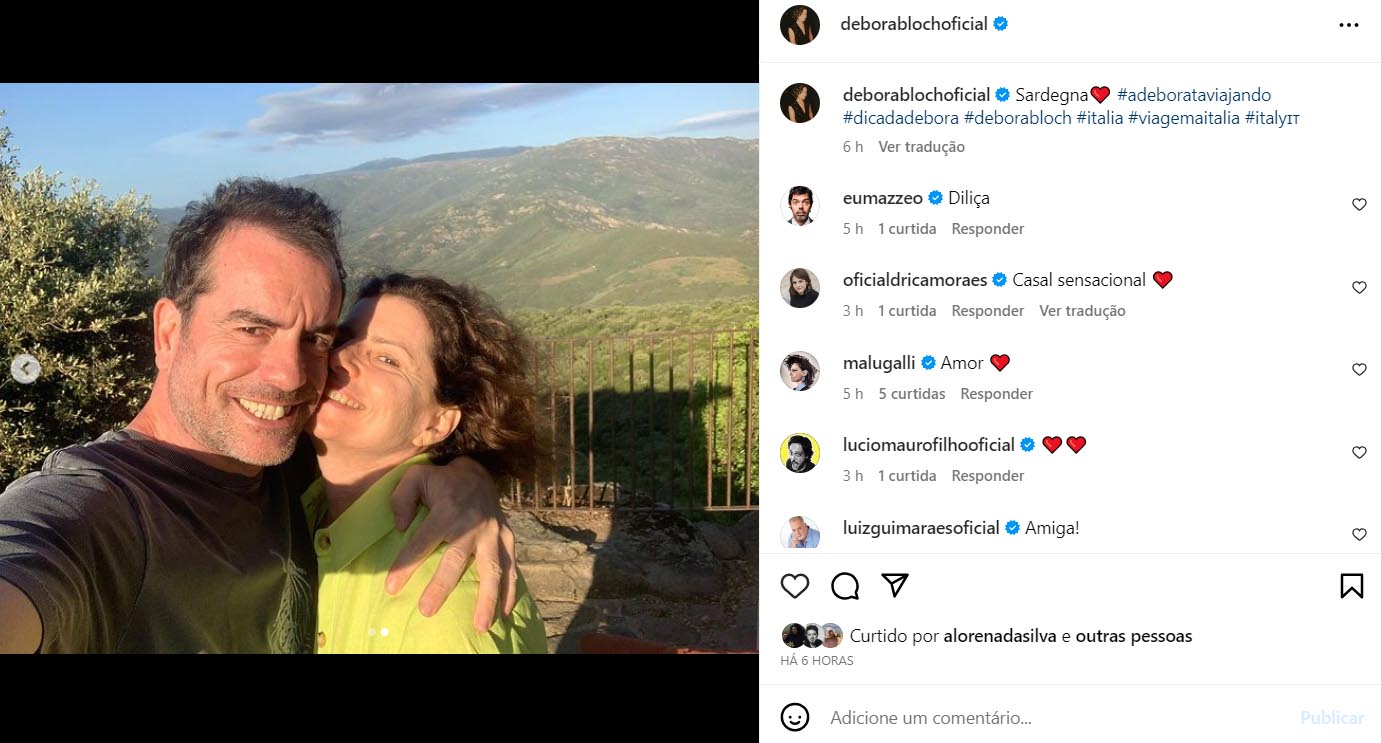 Debora Bloch exibe nova foto com o marido