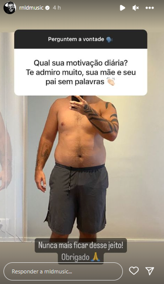 Ronald mostra antes e depois de treinos