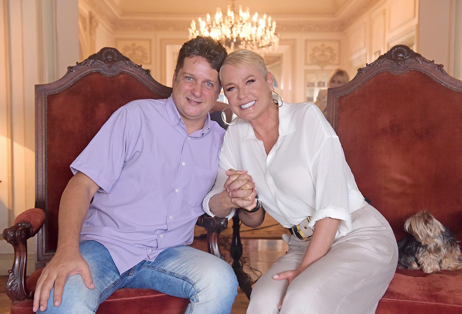 Xuxa Meneghel na gravação do seu documentário para o Globoplay