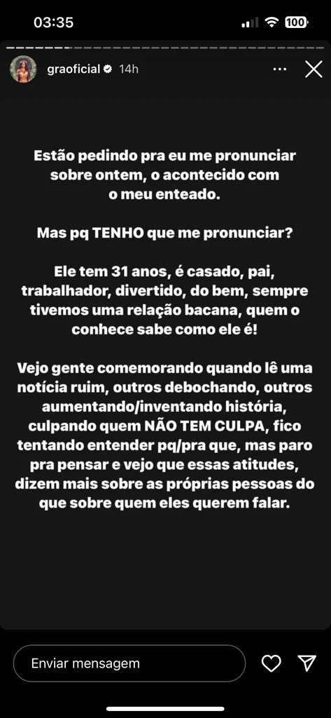 Declaração de Gracyanne Barbosa