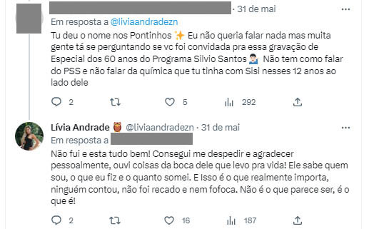 Lívia Andrade fala de sua ausência no especial do Programa Silvio Santos