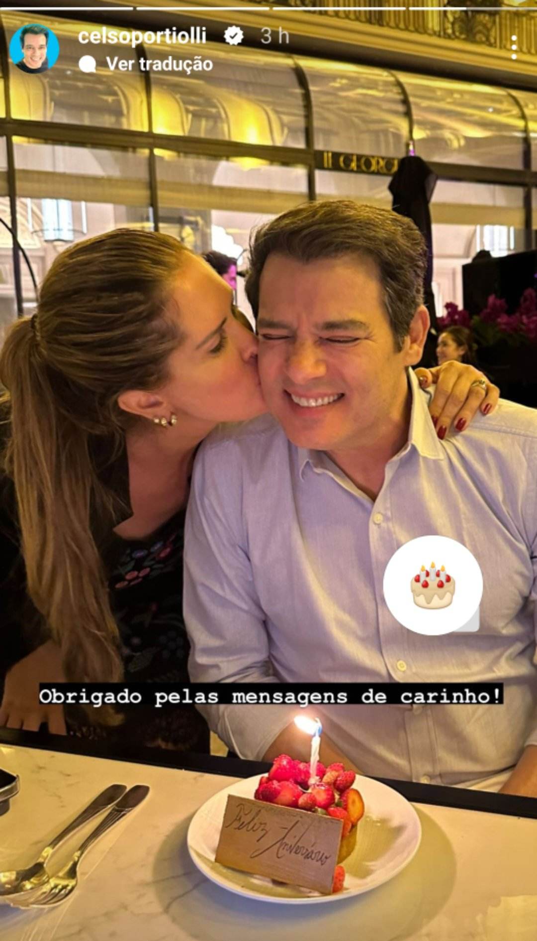 Celso Portiolli e a esposa